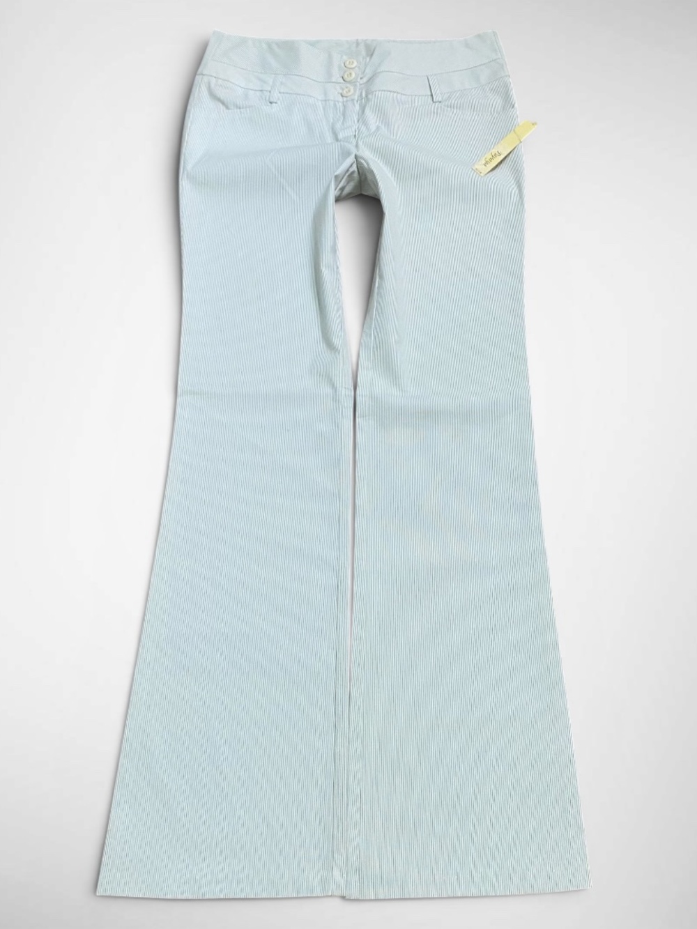 Deadstock Papaya Made In USA White Low Rise Pinstripe Trouser Pants | Office Sir